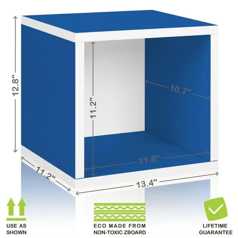 1 Compartment Blue Stackable Recycled Paperboard Cube
