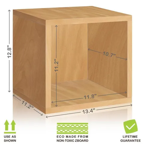 1 Compartment Natural Stackable Recycled Paperboard Cube