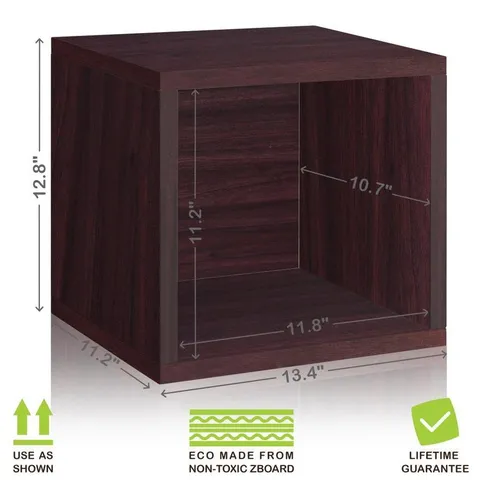 1 Compartment Espresso Stackable Recycled Paperboard Cube