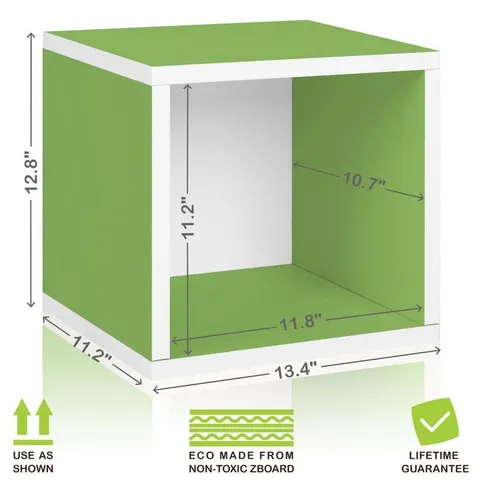 1 Compartment Green Stackable Recycled Paperboard Cube