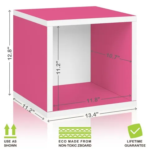 1 Compartment Pink Stackable Recycled Paperboard Cube