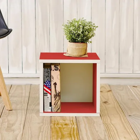 1 Compartment Red Stackable Recycled Paperboard Cube