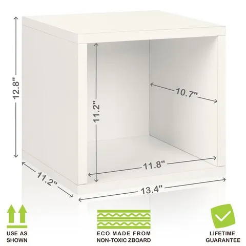 1 Compartment White Stackable Recycled Paperboard Cube