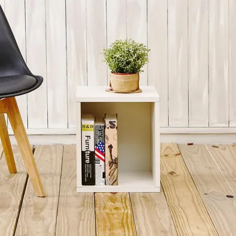 1 Compartment White Stackable Recycled Paperboard Cube