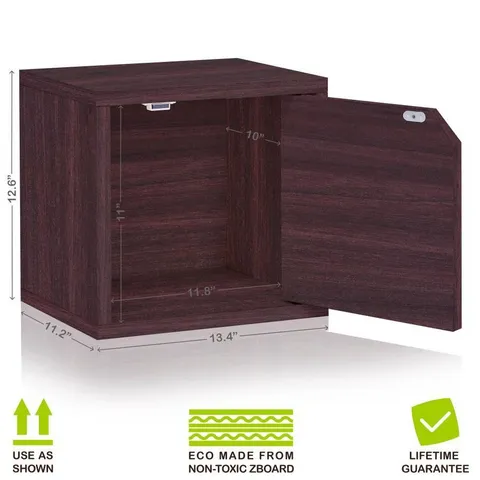 1 Compartment Espresso Stackable Recycled Paperboard Cube