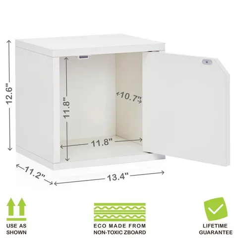 1 Compartment White Stackable Recycled Paperboard Cube