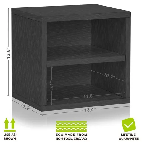 1 Compartment Black Stackable Recycled Paperboard Cube