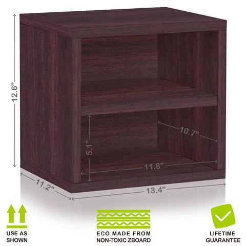 1 Compartment Espresso Stackable Recycled Paperboard Cube