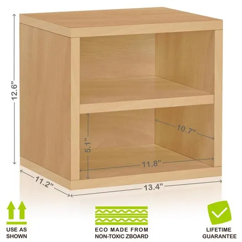 1 Compartment Natural Stackable Recycled Paperboard Cube