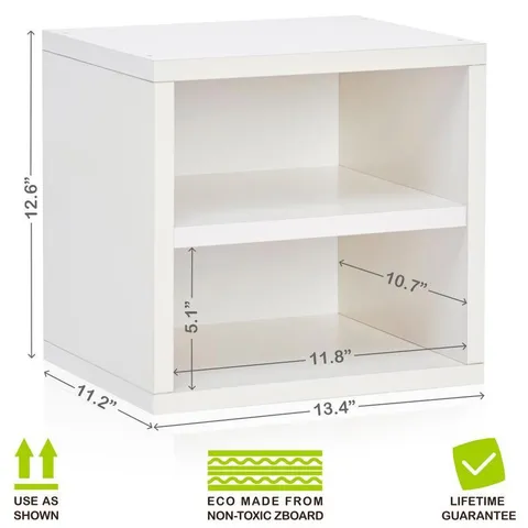 1 Compartment White Stackable Recycled Paperboard Cube