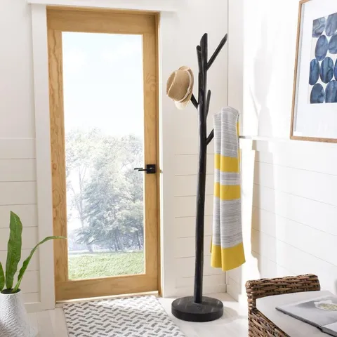 Walter Distressed Black 5-Hook Coat Stand