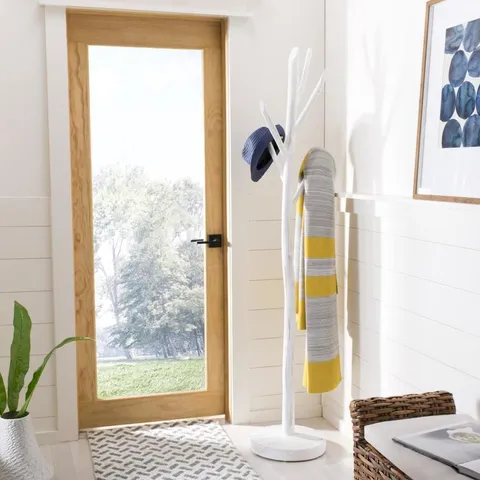 Walter Distressed White 5-Hook Coat Stand