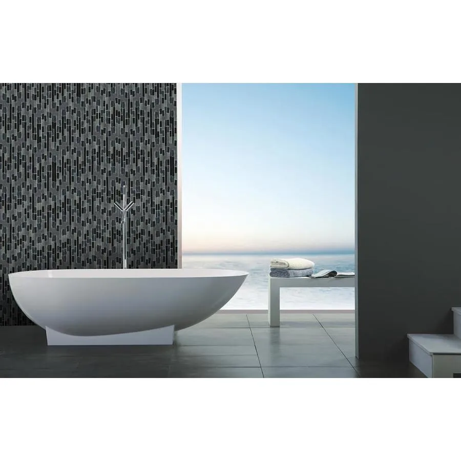 Abolos New Era II 11-Pack Black 12-in x 12-in Glossy Glass Mosaic Floor and Wall Tile, photo 4 of 6