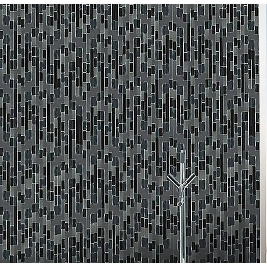 Abolos New Era II 11-Pack Black 12-in x 12-in Glossy Glass Mosaic Floor and Wall Tile, photo 5 of 6