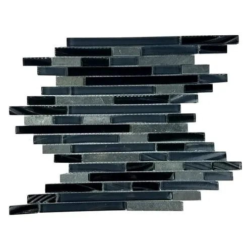 Abolos New Era II 11-Pack Black 12-in x 12-in Glossy Glass Mosaic Floor and Wall Tile, photo 6 of 6
