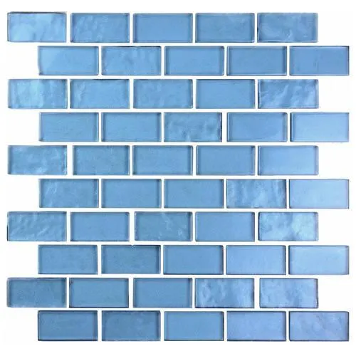 Abolos Landscape 12-Pack Danube Blue/Glossy Textured 12-in x 12-in Glossy Glass Mosaic Floor and Wall Tile, photo 2 of 2