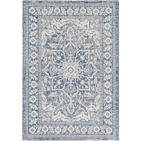 Eagean 8 x 10 Navy Indoor/Outdoor Medallion Global Area Rug