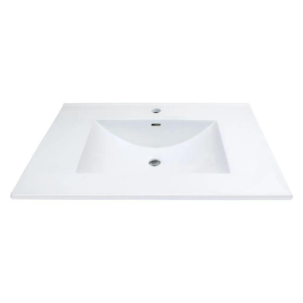Transolid Juliette 25-in White Vitreous China Single-Hole Bathroom Vanity Top with Integral Sink, photo 13 of 20