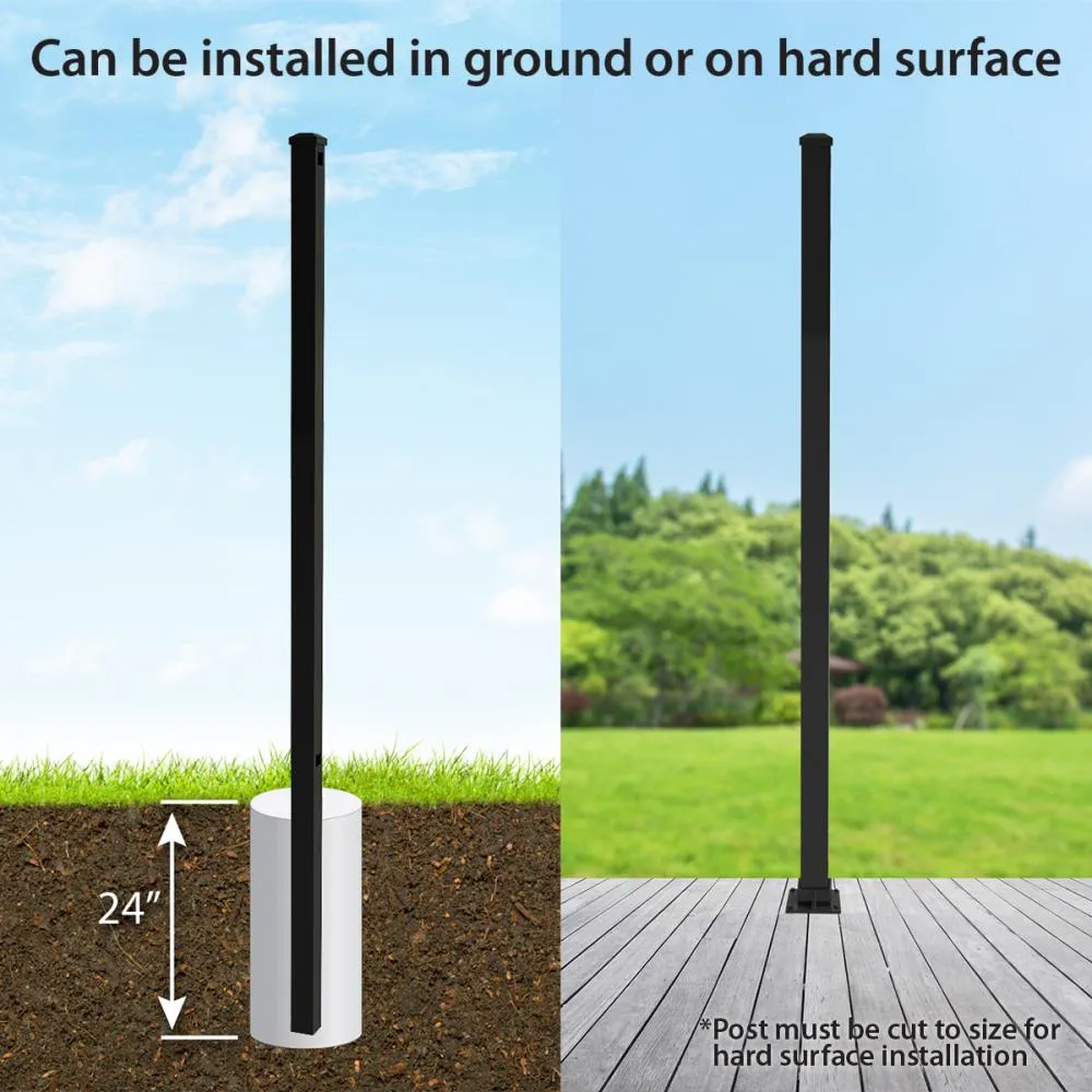 IronCraft Truro 6 ft Bronze Powder-Coated Aluminum Fence Corner Post with Flat Cap, 2 in. x 2 in., photo 5 of 5