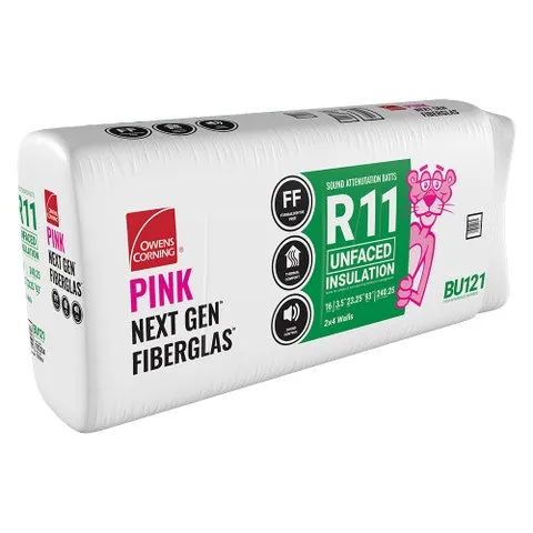 R-11 Unfaced Fiberglass Insulation Batts, 3.5 × 23.25 × 93 in