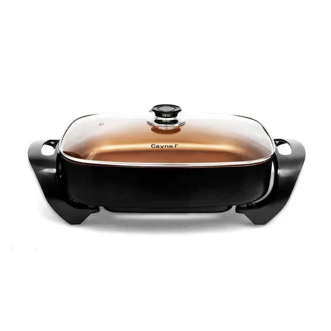 16 × 12 × 3.15 in 8 Qt Copper Professional Non-Stick Copper Electric Skillet Jumbo