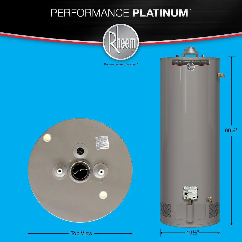 Performance Platinum 40 Gal. Tall 12 Year 40,000 BTU Natural Gas Tank Water Heater, photo 3 of 8