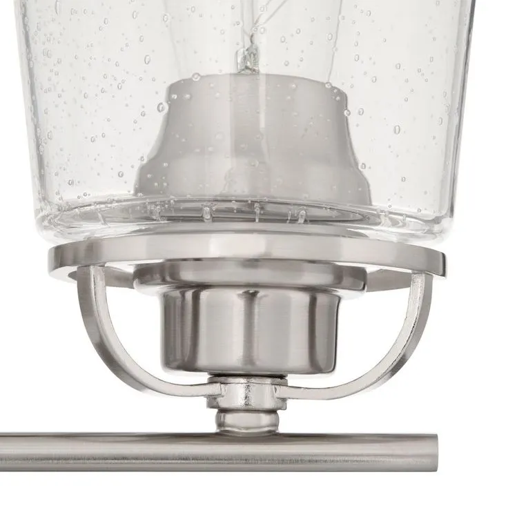 Inspiration 23.19 in. 3-Light Brushed Nickel Bathroom Vanity Light with Glass Shades, photo 10 of 10