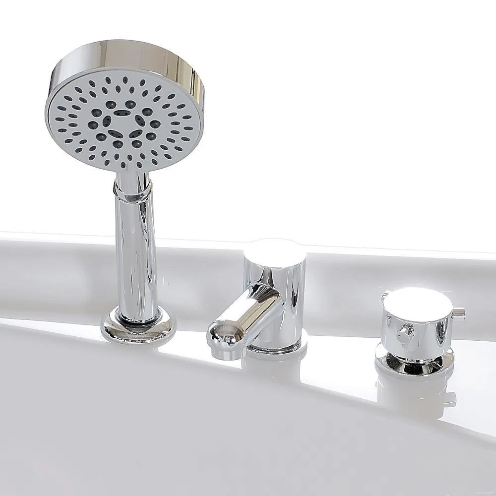 60 in. Center Drain Corner Alcove Whirlpool Bathtub in White, photo 6 of 7