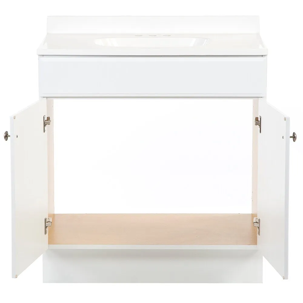 Project Source 30.5-in White Single Sink Bathroom Vanity with White Cultured Marble Top, photo 24 of 24