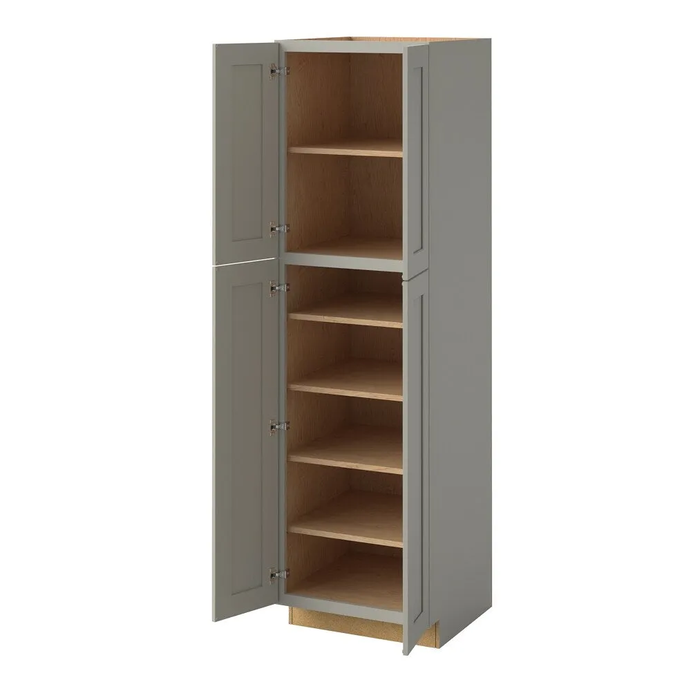 allen + roth Stonewall 24-in W x 84-in H x 24-in D Stone Pantry Fully Assembled Cabinet (Flat Panel Shaker Door Style), photo 5 of 16