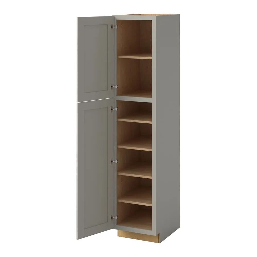 allen + roth Stonewall 18-in W x 84-in H x 24-in D Stone Pantry Fully Assembled Cabinet (Flat Panel Shaker Door Style), photo 4 of 16