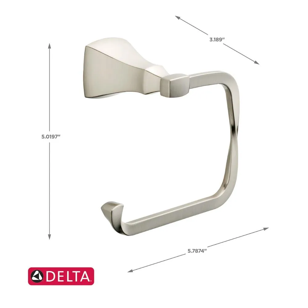 Delta Sawyer Satin Nickel Wall Mount Single Post Toilet Paper Holder, photo 5 of 7