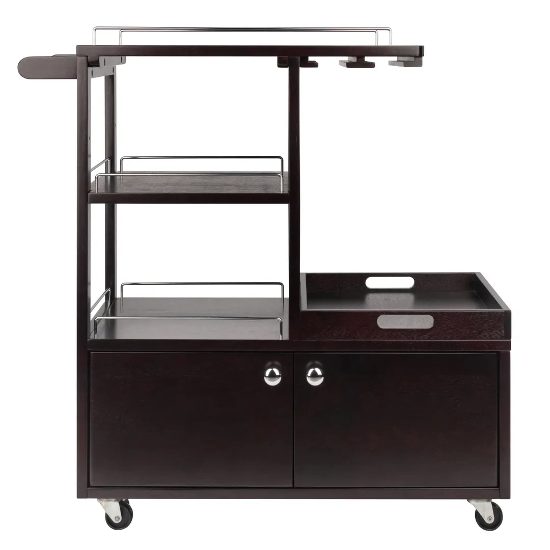 Winsome Wood Brown Composite Base with Composite Wood Top Rolling Kitchen Cart (16.77-in x 34.25-in x 34.37-in), photo 3 of 12