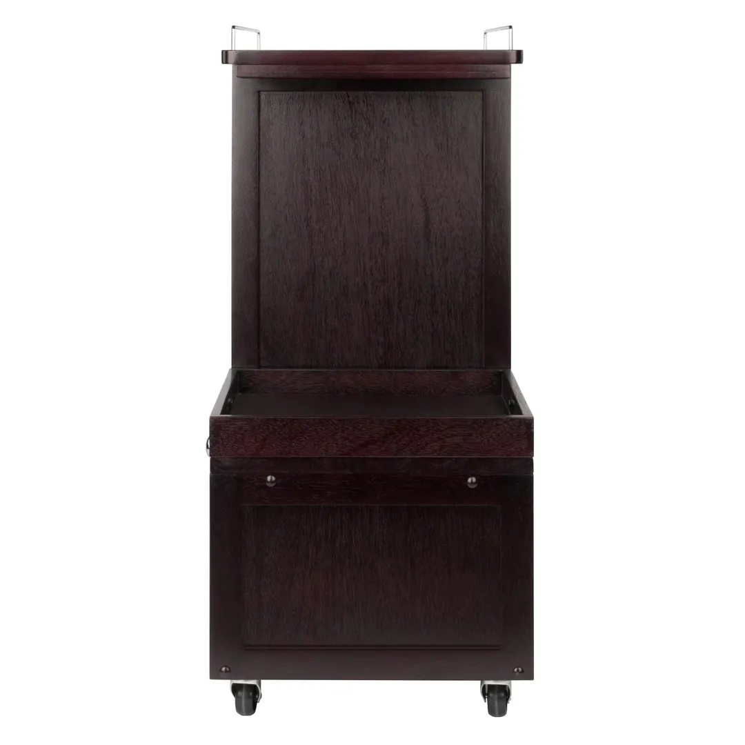 Winsome Wood Brown Composite Base with Composite Wood Top Rolling Kitchen Cart (16.77-in x 34.25-in x 34.37-in), photo 4 of 12