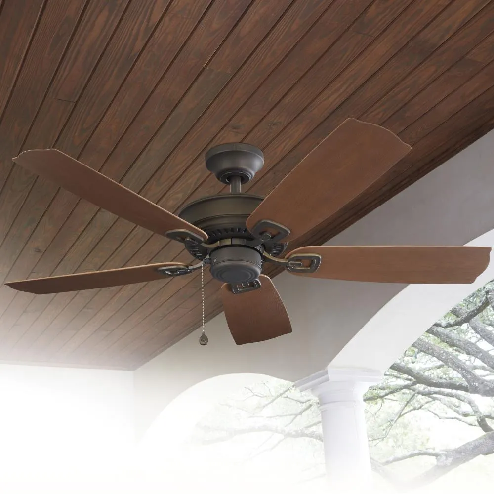 Harbor Breeze Echolake 52-in Oil-Rubbed Bronze LED Indoor/Outdoor Ceiling Fan with Light Kit (5-Blade), photo 6 of 9