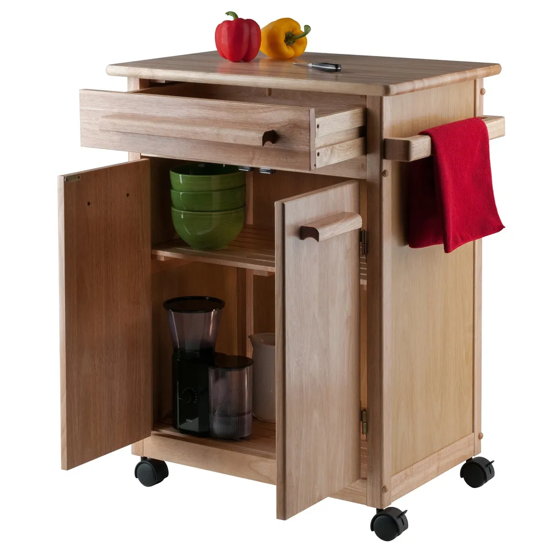 Winsome Wood Brown Composite Base with Composite Wood Top Rolling Kitchen Cart (18.2-in x 26.9-in x 34.5-in), photo 2 of 12
