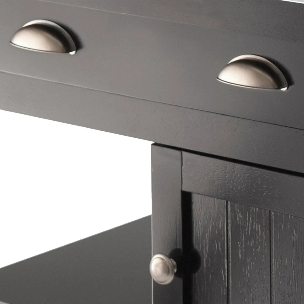 Winsome Wood Black Composite Base with Composite Wood Top Rolling Kitchen Cart (19.37-in x 27.76-in x 34-in), photo 3 of 6