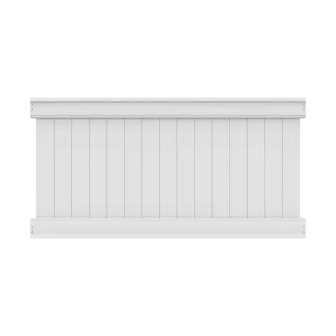 Emblem White Privacy Vinyl Fence Panel