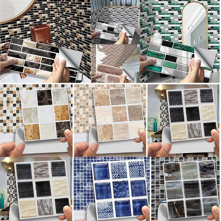 14 Styles 3D Self-Adhesive Kitchen Wall Tiles Bathroom Mosaic Brick Stickers Home DIY Decor Waterproof, photo 2 of 12