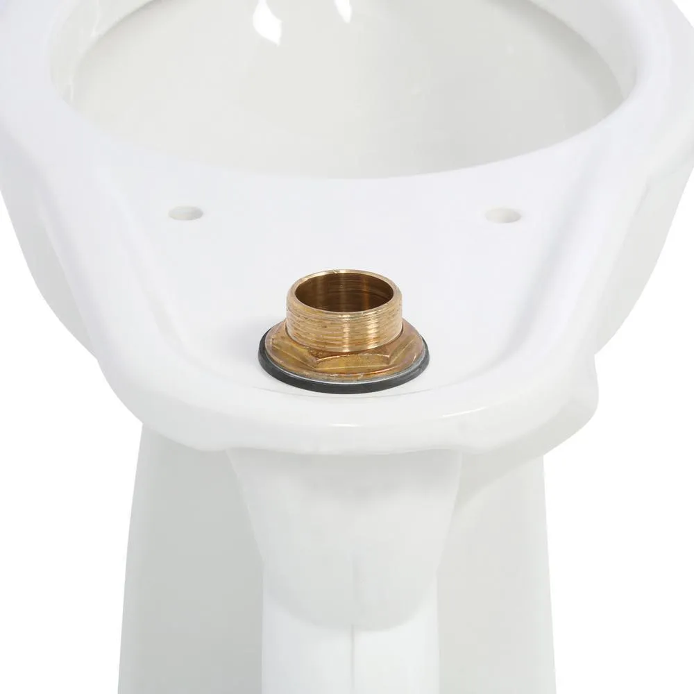 Madera 1.1-1.6 GPF Universal Flushometer Elongated Toilet Bowl Only with EverClean in White, photo 3 of 5