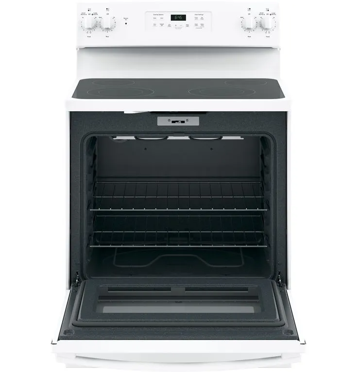 GE 30-in Smooth Surface 4 Elements 5.3-cu ft Self-Cleaning Freestanding Electric Range (White), photo 7 of 8