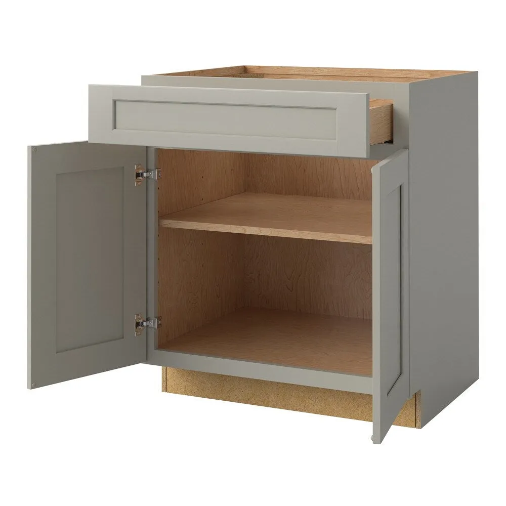 allen + roth Stonewall 27-in W x 34.5-in H x 24-in D Stone 1-Drawer Base Fully Assembled Cabinet (Flat Panel Shaker Style), photo 6 of 18