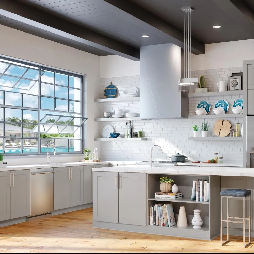 allen + roth Stonewall 24-in W x 34.5-in H x 24-in D Stone 3-Drawer Base Fully Assembled Cabinet (Flat Panel Style), photo 7 of 17