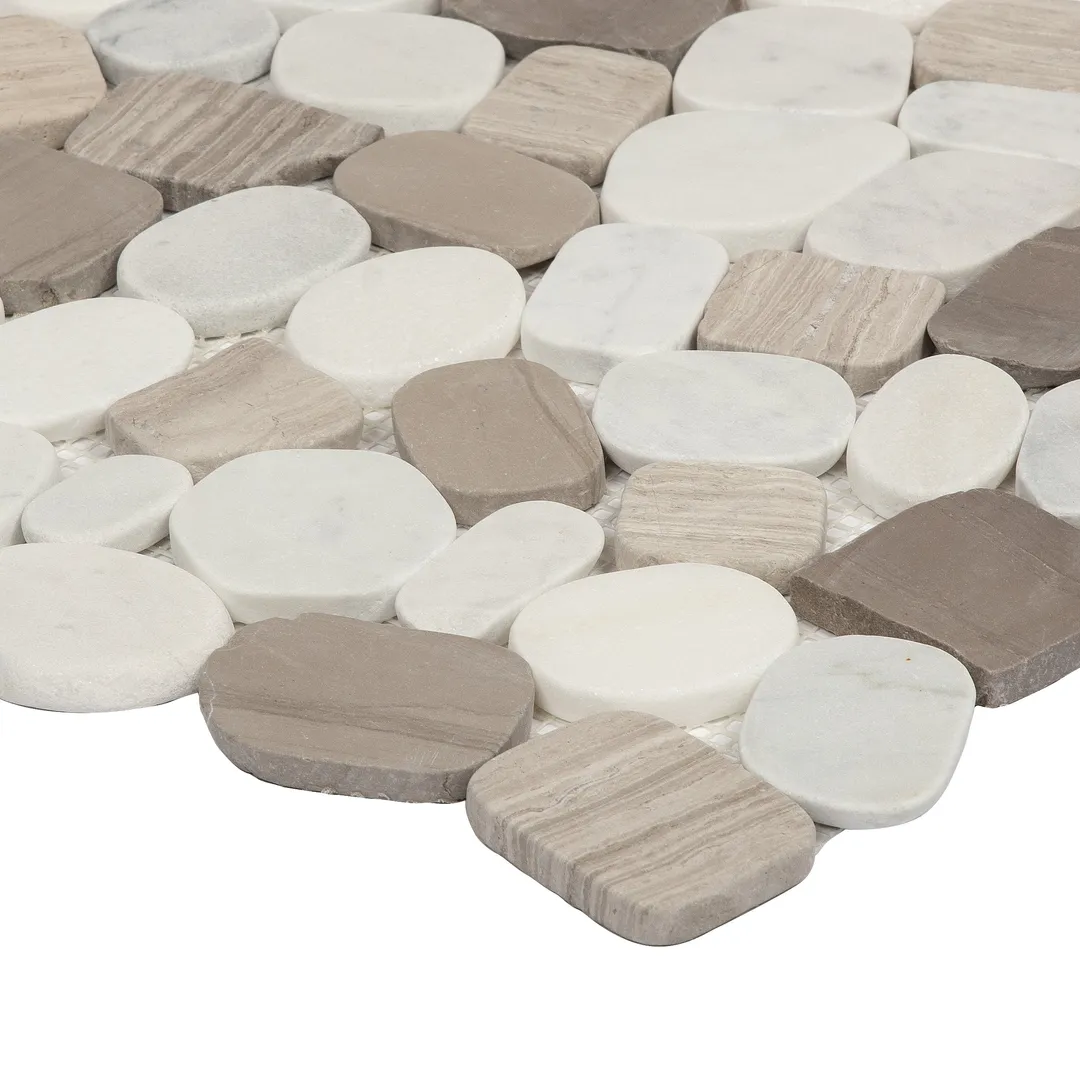 Satori Mixed Warm Blend 12-in x 12-in Honed Natural Stone Marble Pebble Floor and Wall Tile (9.6-sq ft/Carton), photo 5 of 8