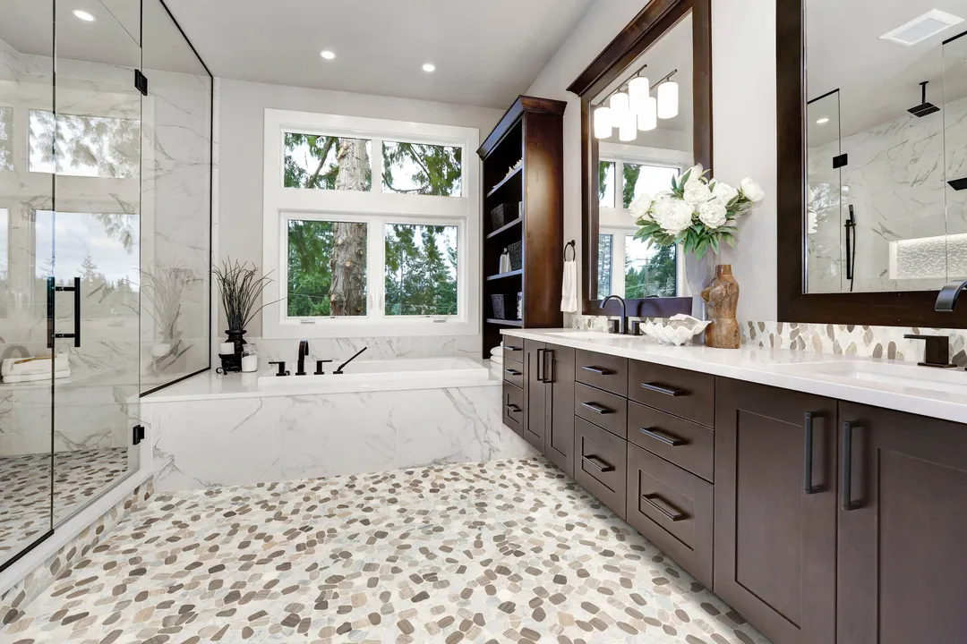 Satori Mixed Warm Blend 12-in x 12-in Honed Natural Stone Marble Pebble Floor and Wall Tile (9.6-sq ft/Carton), photo 6 of 8