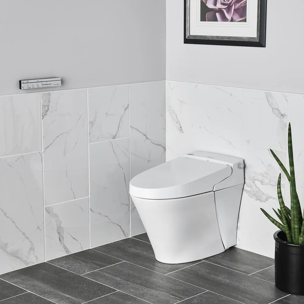 Advanced Clean 100 Spalet 12 in. Rough-In 1-piece 0.92/1.32 GPF Dual Flush Elongated Toilet in White, Seat Included, photo 4 of 10