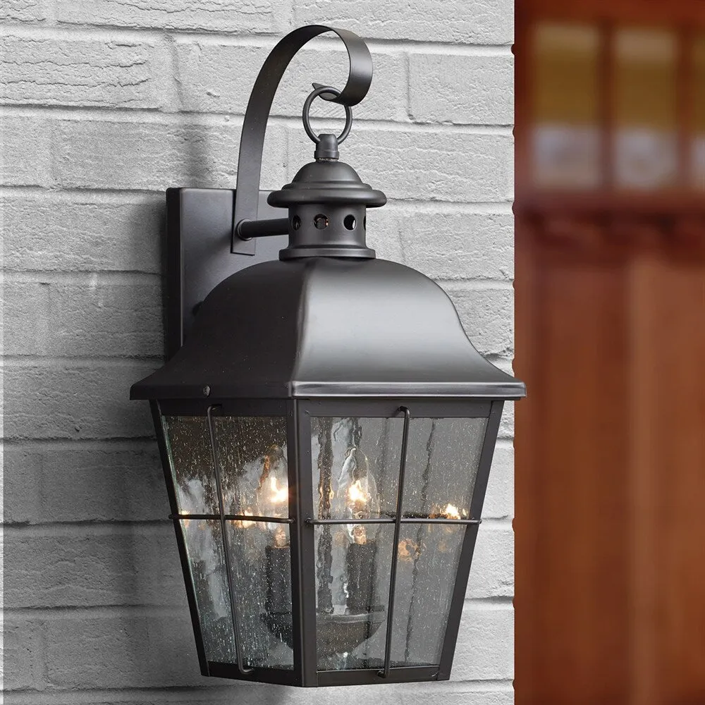 Quoizel Millhouse 18-in H Mystic Black Candelabra Base (E-12) Outdoor Wall Light, photo 4 of 4