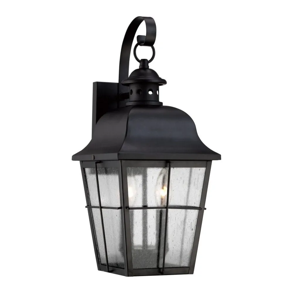 Quoizel Millhouse 18-in H Mystic Black Candelabra Base (E-12) Outdoor Wall Light, photo 3 of 4