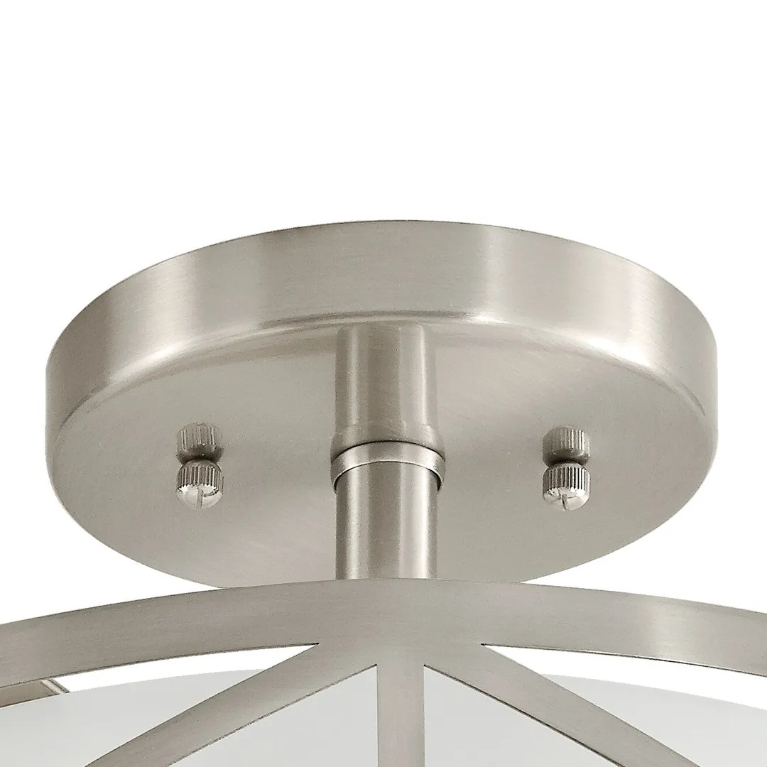 Kichler Edenbrook 11.38-in Brushed Nickel Modern/Contemporary Incandescent Semi-Flush Mount Light, photo 11 of 13