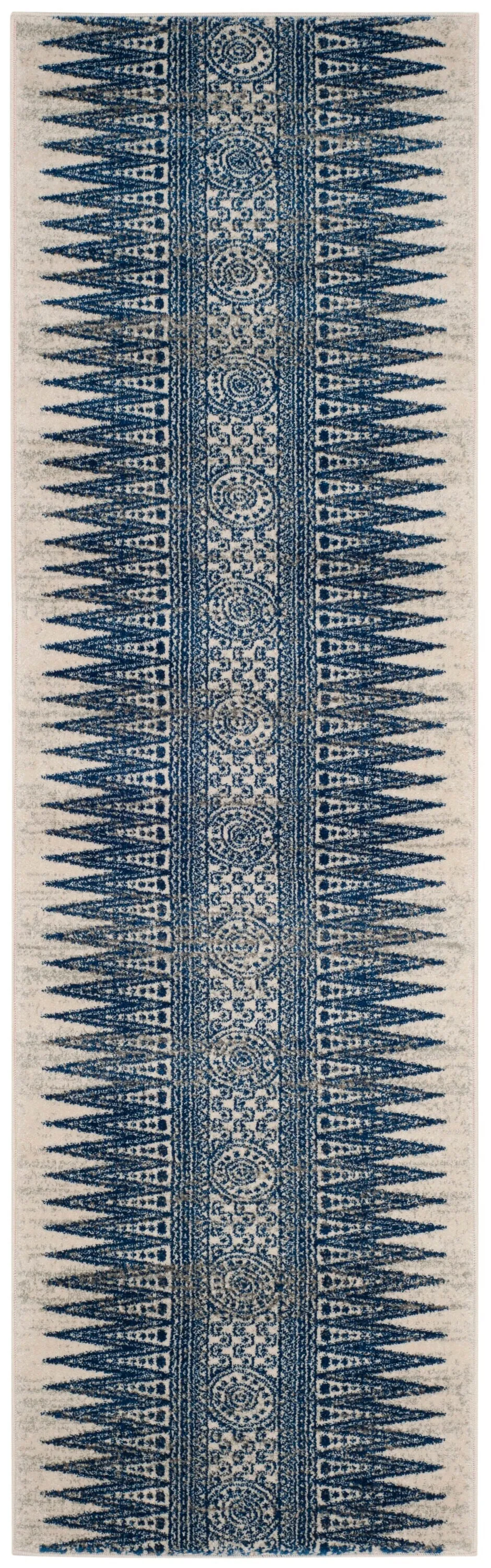 Safavieh Evoke Layla 2 x 7 Ivory/Blue Indoor Abstract Bohemian/Eclectic Runner, photo 2 of 6
